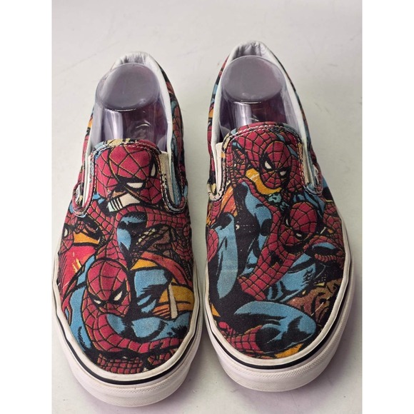 Vans x Marvel Men's Shoes Size 11 Red Blue Classic Slip On Spider Man Sneakers